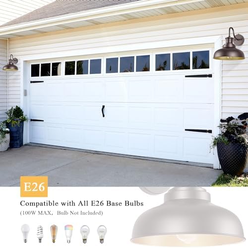 Dusk to Dawn Outdoor Barn Light Outdoor Wall Sconce Farmhouse Exterior Wall Mount Lights Vintage Outside Lighting Fixture Industrial Bronze Lantern for Porch Garage Shed Patio, 1 Pack - Image 7