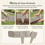 Imitation Stone Garden Fence - DIY Garden Edging Border, 2026 New Plastic Garden Retaining Fence, Interlocking No Dig Decorative Garden Fence with Stakes, for Yard, Patio, Outdoor (Black, 20pcs) - Image 3
