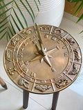 Brass Zodiac Signs Constellations Sundial -12'' Dia Home & Garden Decor Gift by Unknown
