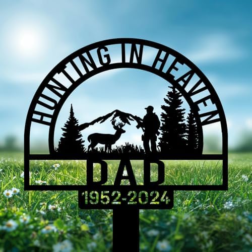 Personalized Hunter Grave Marker White-Tailed Deer Dad Hunter Memorial Garden Stake 8-24 inch Hunter Dad Loss Gift, Hunter Memorial Gift Loss of Loved One (White-Tailed Deer Dad Hunter) - Image 3