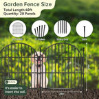 20 Panels No Dig Decorative Garden Fence, 24in(H) x 40ft(L) Animal Barrier, Rustproof Metal Temporary Dog Fence for Outdoor Yard, Patio, Flower Bed - Image 2