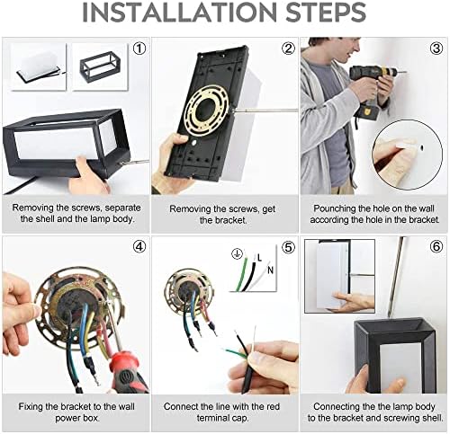 Sytmhoe Porch Lights Outdoor Wall Sconce, 24W 2400LM 5000K Modern LED Porch & Patio Lights, Aluminum Exterior Light Fixture Matt Black IP65 Waterproof for Hallway House Backyard Garage Lighting. - Image 7