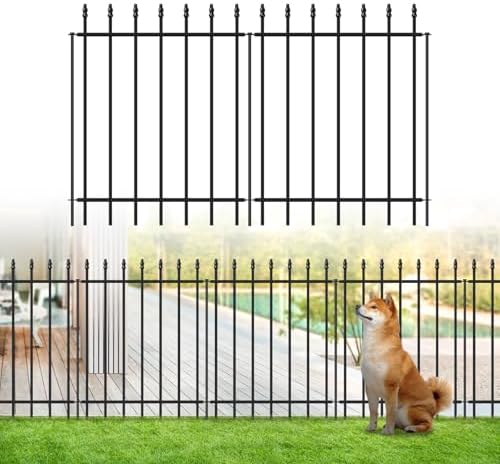 Decorative Metal Garden Fence 30" x 16', Outdoor Fence Border with Stakes by FOREHOGARGARDEN%EF%BC%86HOME