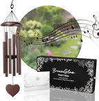 32" Memorial Wind Chimes Deep Tone Outdoor, C Major Tuned Aluminum Wind Chime with Gift Box & Envelope, Sympathy Wind Chime for Garden Decor Hanging, Heart Pendant, Bronze by Unknown