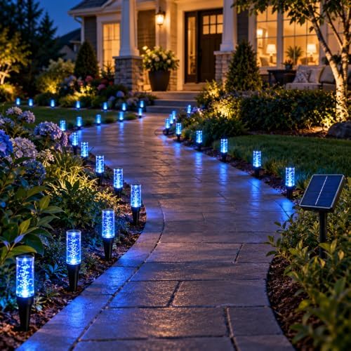 Solar Bubble Pathway Lights, 8 Modes Crystal Lights for Yard Walkway，A：30pc by Unknown
