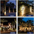 Gardenreet Landscape In Ground Well Lights - Brass Electric Low Voltage Ip65 Lights, 12V Wired LED Fixture, Antique Bronze for Patio Driveway Tree with 5000K Daylight White MR16 Bulb - Image 5