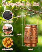 ANYTALK 2 Pack Sunflower Solar Lantern Lights, Outdoor Lanterns Garden Decor, Hanging Solar Lantern for Backyard Porch Patio Table Yard Balcony Lawn Pathway, Gifts for Women Grandma Mom - Image 4