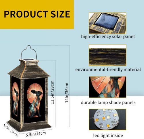 Solar Lantern Pastel Leaded Glass Rabbit Outdoor Waterproof Garden Hanging Lantern Solar Powered Lighting Outside Solar Light for Patio Yard Camping, Gifts for Women Mom - Image 2