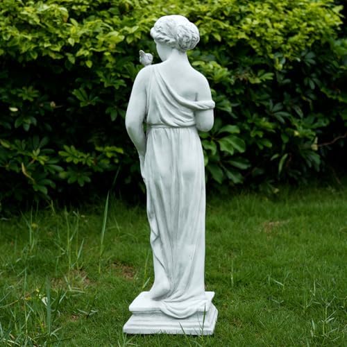 Outdoor Nymph Statues, 32Inch Garden Goddess Sculptures, Greek Mythology Roman Decor, Large Statues for Patio Yard Lawn Porch, Grey (Nymph-Grey) - Image 5