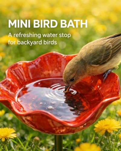 2026 New Metal Flower Garden Stakes Bird Bath, Handmade Metal Flower Garden Stake, Butterfly Feeders for Outdoors with Bee Bath & Bird Water Bowl (3PCS) - Image 5