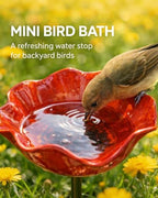 2026 New Metal Flower Garden Stakes Bird Bath, Handmade Metal Flower Garden Stake, Butterfly Feeders for Outdoors with Bee Bath & Bird Water Bowl (3PCS) - Image 5