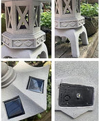 Buddha Statue,Garden Decoration Ornament Solar Pagoda Garden Yard Sculpture Lantern Zen Asian Decor Light for Patio Jardin - Image 5