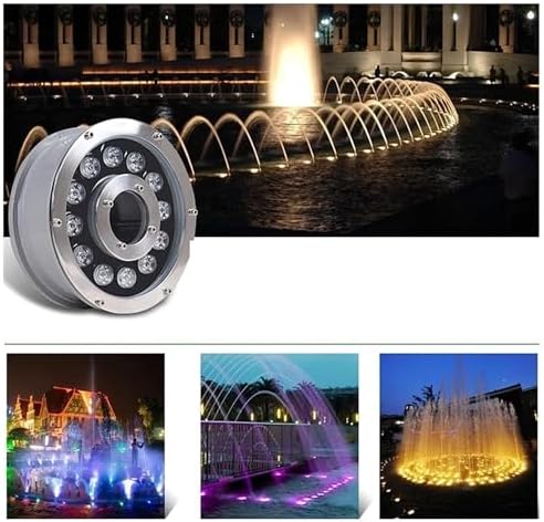 Recessed Underwater Light - Ring Fountain Light, 12/24V IP68 Waterproof Middle Hole RGB Color Changing Pond Lighting Submersible LED Pool Lights with Remote Control(6W(24V)) - Image 6