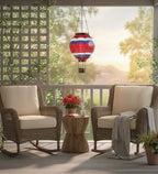 Regal Art & Gift Hot Air Balloon Solar Lantern – Hanging Solar-Powered LED Lights, Waterproof Portable Decorative Outdoor Lamp Made of Metal & Glass for Garden, Patios & Pathway – Stripe (Large) - Image 2