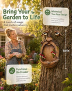 9.9" Tree Faces Decor Outdoor, Bird Feeder, Faces for Trees - Image 2