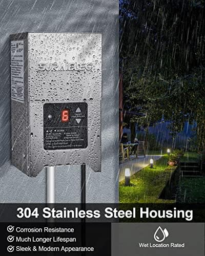 SURAIELEC 300W Outdoor Light Transformer with Photocell Sensor, ETL Listed - Image 5