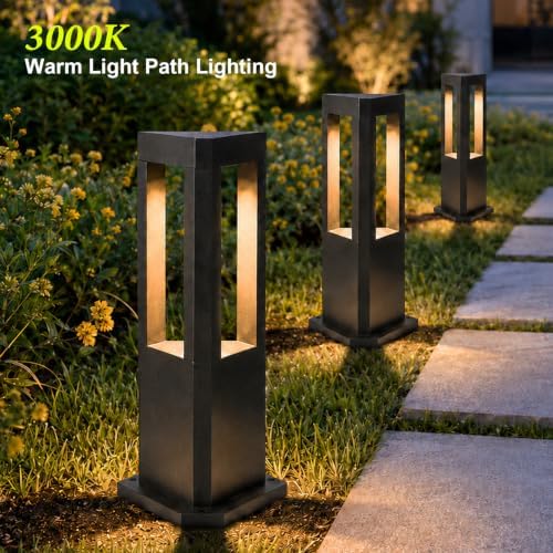 Landscape Pathway Lights Modern Black Path Light Cone LED Bollard Lighting Fixture Outdoor Sideway Lighting With Aluminum Housing Walkway Lamps Waterproof 3000k Lawn Light For Garden Yard House Park - Image 2