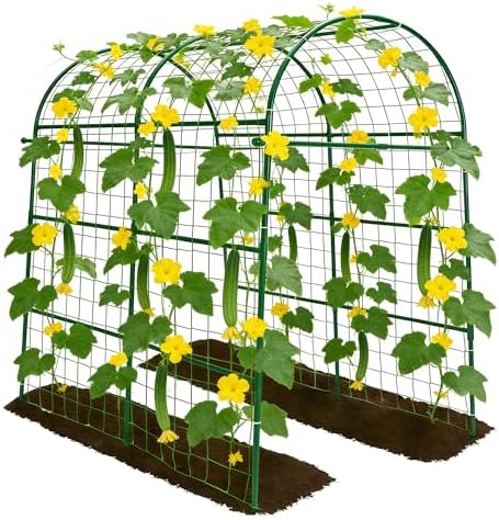 Garden Arch Trellis for Climbing Plants Outdoor - 83" H*71" W*43" L (Green) by TrellumeGardenHome