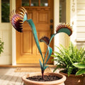 Metal Yard Art - 24inch Venus Fly Trap Garden Stake Metal Outdoor Plants by Covwsei