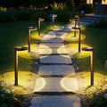 APONUO 12 Pack Solar Pathway Lights Outdoor, 3 Color Temperatures Selectable CCT, Focused Ground Spot Lens, Brighter Up to 12 Hrs IP65 Waterproof Path Lights for Walkway Driveway Yard Garden, Brown by APONUO