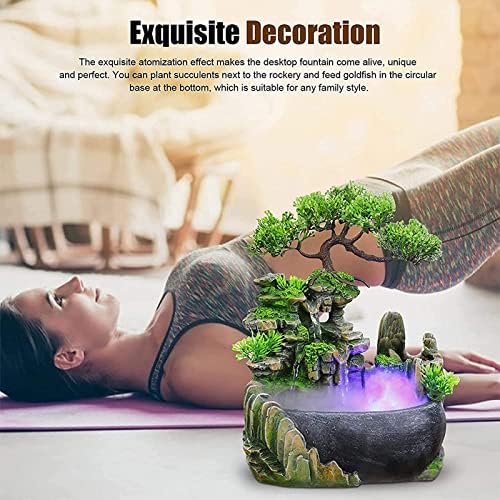 Rockery Stream Tabletop Fountain, Zen Meditation Indoor Waterfall Feature with Automatic Pump and Switch, Desktop Fountain for Home Office Bedroom Decoration (A) - Image 4