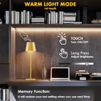 Cordless Table Lamp 5000mAh LED Rechargeable Lamp Gold RGB, 2-Pack - Image 2