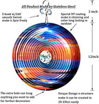 FONMY Mandala Wind Spinner w/Crystal Ball-Rosy Down 3D Stainless Steel Hanging Spinners Worth Gift Christmas Decoration Indoor/Outdoor Garden Décor Kinetic Yard Art 12 Inches Wind Sculpture - Image 5