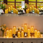 kakoya Flameless LED Candles with Timer 24 Pc Flickering Flameless Candles for Romantic Ambiance and Home Decoration Stable Acrylic Shell,with Embedded Star String，Battery Operated Candles(Gold) - Image 3