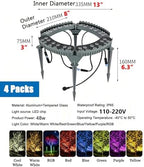 LED Ring Tree Lights Outdoor, Waterproof Tree Spotlight with 3 Installation Methods, Landscape Up Light for Yard Garden Pathway Trees Decoration(Blue,4 Lights) - Image 2