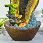 Cascading Rock Outdoor Water Fountain Creative Rockery Water Curtain Wall, Floor Circulating Water Ornaments, Living Room Courtyard Fountain Landscape for a Calming in Outdoor(M) - Image 5