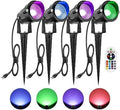 ZUCKEO 10W Christmas Spotlights Outdoor Spot Lights for Yard, LED RGB Color Changing Landscape Lighting Plug in, 120V Waterproof Remote Control Spotlight for House Garden Halloween Decoration(4Pack) by ZUCKEO
