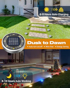 btfarm 16 Pack Solar Lights Outdoor Waterproof, 8 LED Solar Ground Lights - Image 3