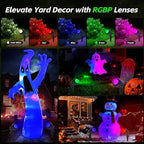 Halloween & Christmas Outdoor Spotlight, 6500K Cool White LED Landscape Lighting with 4 Lenses (RGB Purple), IP67 Waterproof, 120V Plug-in for Yard, Garden Tree Holiday Decor(2 Pack, Green) - Image 2