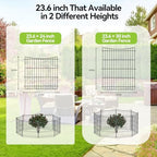 INJOPEXI Garden Fence 12 Panels 23.6ft(L)×24in(H) Decorative Garden Fences with 11 Panels + 1 Gate, Rustproof Metal Wire Temporary No Dig Rabbit Animal Barrier Fencing Dog Fence for Yard Patio Outdoor - Image 7