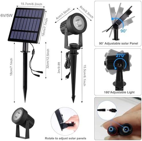 Solar Spot Lights Outdoor Color Changing,RGB Spotlights 6-in-1 - Image 4