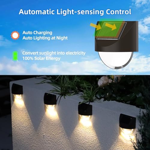 Solar Step Lights Outdoor, Solar Powered Stair Lights Outdoor Waterproof for Front Step, Yard, Patio, Porch, Fence and Deck Decor (12) - Image 5