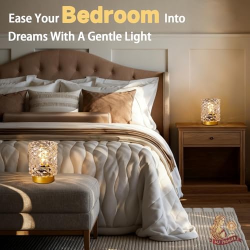 Battery Operated Lamp with Timer, Small Cordless Table Lamp, 2-Pack Clear - Image 3