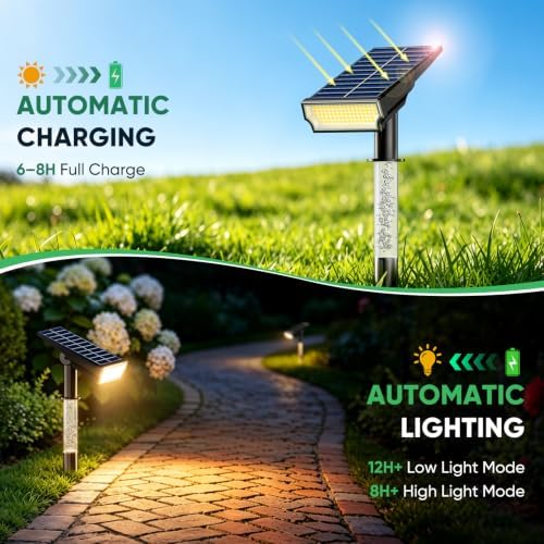 Solar Spot Lights Outdoor Waterproof, Warm White 4 Pack - Image 4