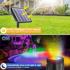 RGB Solar Pond Lights LED Underwater, 13 Lighting Modes Submersible Pond Lights, Smart Auto ON/Off Color Changing Landscape Spotlights with IP68 Waterproof for Outdoor Ponds Garden Patio Decor - Image 2