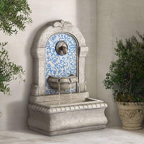 Manhasset 30 1/4" High Stone and Blue Outdoor Floor Large Fountain by JohnTimberland