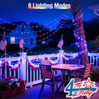 btfarm 4 Pack Red White and Blue Solar Fairy Lights - Image 5
