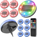 VOLISUN Solar Ground Lights with Remote Control – IP68 Waterproof Color Changing Flat Pathway Lights – RGB Solar Disk Lights with Lens for Yard Walkway Patio Garden Driveway [12 Pack] by VOLISUN