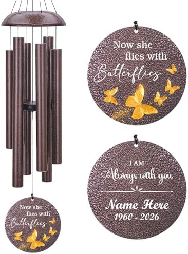 Personalized Butterfly Wind Chimes Custom Name Keepsake by ExtrabilyOfficial