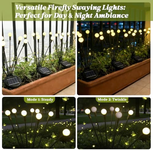 10 Packs Solar Garden Firefly Lights Outdoor - Image 5