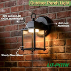 LIT-PaTH Outdoor Wall Light Fixture, Aluminum, LED 3000K, Black, 2 Pack - Image 2