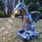 Solar Dragon Garden Statues Outdoor Lights Watering Decor, Resin Dragon Figurine with 30 LED String Lights Lawn Patio Balcony Art Decoration,Housewarming, Birthday,Mothers Day Mom Gifts - Image 5