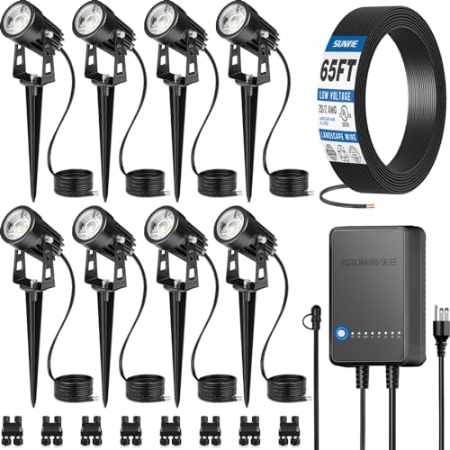 SUNVIE All-in-One Low Voltage Landscape Lighting Kit, Dusk to Dawn, 8 PCS by SUNVIE