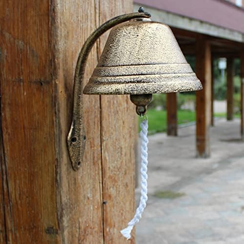 Farmhouse Cast Iron Door Bell Copper Color, Vintage Oversized Dinner Bells, Wall Mounted Hanging Doorbell for Front Door Garden (Size : L) by Unknown