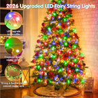 KNONEW 203FT 600LED Green Wire Outdoor Fairy Lights Plug in Multicolor Xmas - Image 6