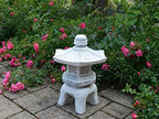 Asian Pagoda Lantern Statue Zen Garden Handmade Decoration Concrete Lantern Figurine Creative Outdoor Decor Gray - Image 2